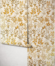 Load image into Gallery viewer, Herbarium Antique Metallic Wallpaper - Colourway: Light Stone (Gold) - Roll