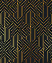 Load image into Gallery viewer, Geometric Illusions Metallic Wallpaper - Colourway: Gold - Swatch