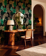 Load image into Gallery viewer, Leopard Metallic Wallpaper - Colourway: Amazon (Gold) - Insitu