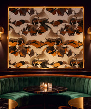 Load image into Gallery viewer, Cranes Metallic Wallpaper - Colourway: Yuri (Gold) - Insitu