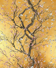 Load image into Gallery viewer, Plum Blossom Metallic Wallpaper - Colourway: Gold - Swatch