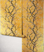 Load image into Gallery viewer, Plum Blossom Metallic Wallpaper - Colourway: Gold - Roll