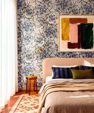 Load image into Gallery viewer, Great Wave Bloom Metallic Wallpaper - Insitu