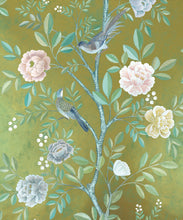 Load image into Gallery viewer, Chinoiserie Metallic Wallpaper - Colourway: Forest Green (Gold) - Swatch