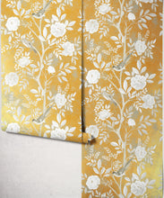 Load image into Gallery viewer, Chinoiserie Metallic Wallpaper - Colourway: Linen (Gold) - Roll