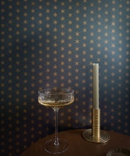 Load image into Gallery viewer, Tudor Star Metallic Wallpaper - Colorway: Hampton - Fable Collection by M&amp;K Studios - Insitu