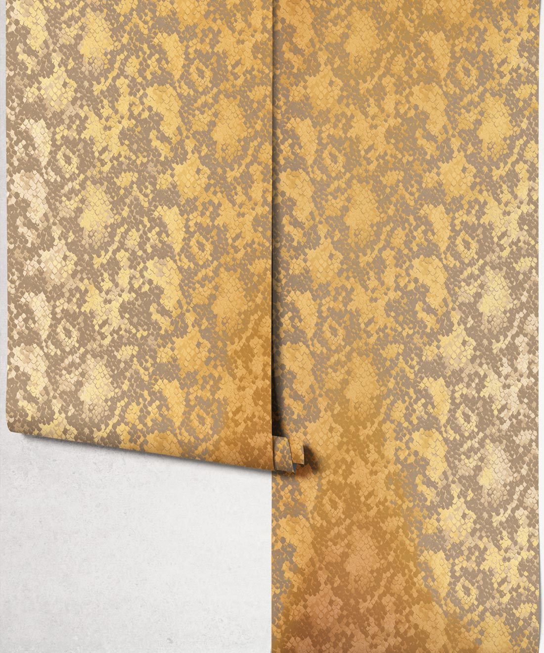 Snakeskin Metallic Wallpaper - Colourway: Royal Python (Gold) - Roll
