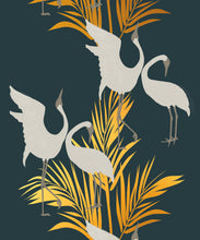 Load image into Gallery viewer, Dancing Brolga Metallic Wallpaper - Colourway: Forest Green (Gold) - Swatch