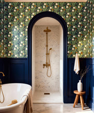 Load image into Gallery viewer, Dandelions Metallic Wallpaper - Colourway: Summer Nights (Gold) - Insitu