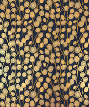 Load image into Gallery viewer, Lunaria Metallic Wallpaper - Colourway: Blue (Gold) - Swatch