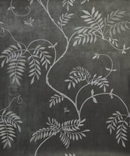 Load image into Gallery viewer, Wisteria Vine Metallic Wallpaper - Colourway: Charcoal (Silver) - Swatch