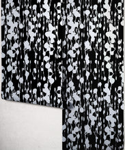 Load image into Gallery viewer, Floss Delight Metallic Wallpaper - Colourway: Black (Silver) - Roll