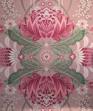 Load image into Gallery viewer, Bush Beauty Metallic Wallpaper - Colourway: Pink (Silver) - Swatch
