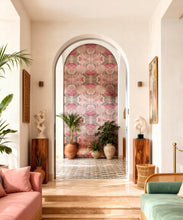 Load image into Gallery viewer, Bush Beauty Metallic Wallpaper - Colourway: Pink (Silver) - Insitu