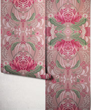 Load image into Gallery viewer, Bush Beauty Metallic Wallpaper - Colourway: Pink (Silver) - Roll