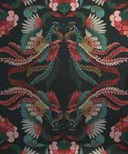 Load image into Gallery viewer, Prancing Peacocks Metallic Wallpaper - Swatch