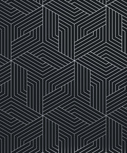 Load image into Gallery viewer, Geometric Illusions Metallic Wallpaper - Colourway: Silver - Swatch