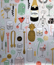 Load image into Gallery viewer, Cocktails Metallic Wallpaper - Colourway: Neutral (Silver) - Swatch