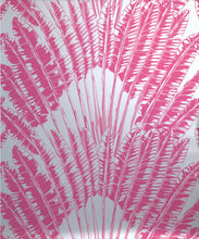 Load image into Gallery viewer, Feather Palm Metallic Wallpaper - Colourway: Pink Breeze (Silver) - Swatch
