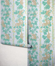 Load image into Gallery viewer, 5 Monkeys Metallic Wallpaper - Colourway: Hawaii (Silver) - Roll