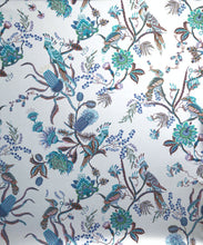 Load image into Gallery viewer, Matilda Metallic Wallpaper - Colourway: Blue Bell (Silver) - Swatch