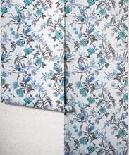 Load image into Gallery viewer, Matilda Metallic Wallpaper - Colourway: Blue Bell (Silver) - Roll