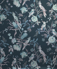 Load image into Gallery viewer, Matilda Metallic Wallpaper - Colourway: Deep Blue (Silver) - Swatch