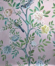Load image into Gallery viewer, Chinoiserie Metallic Wallpaper - Colourway: Blush (Silver) - Swatch