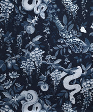 Load image into Gallery viewer, Snake Charmer Metallic Wallpaper - Colourway: Delft (Silver) - Swatch