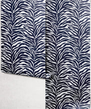 Load image into Gallery viewer, Serengeti Stripe Metallic Wallpaper - Colourway: Pearl (Silver) - Roll