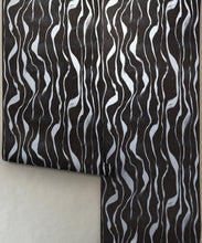 Load image into Gallery viewer, Cascade Metallic Wallpaper - Colourway: Onyx - Roll