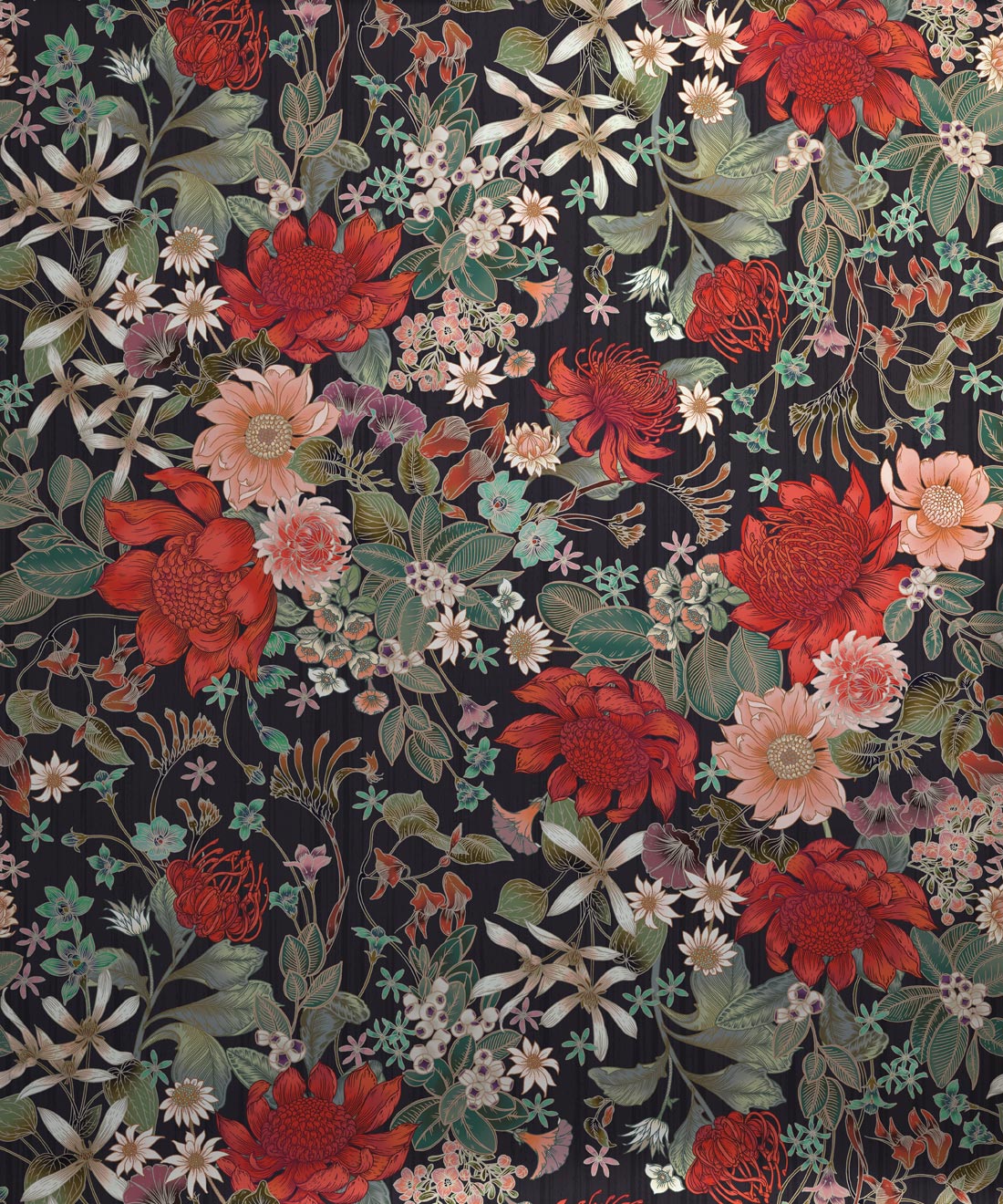 Bouquet Metallic Wallpaper - Swatch