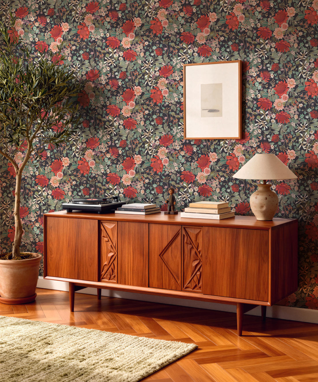 Bouquet Metallic Wallpaper - Insitu