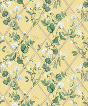 Load image into Gallery viewer, Petite Climbing Sweet Pea Wallpaper • Rattan &amp; Cane • Swatch
