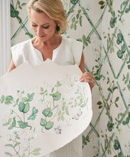 Load image into Gallery viewer, Climbing Sweet Pea Treillage Mural • Irish Linen • Insitu