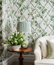 Load image into Gallery viewer, Climbing Sweet Pea Treillage Mural • Irish Linen • Insitu