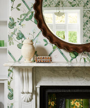 Load image into Gallery viewer, Climbing Sweet Pea Treillage Mural • Irish Linen • Insitu