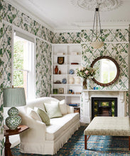 Load image into Gallery viewer, Climbing Sweet Pea Treillage Mural • Irish Linen • Insitu