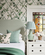 Load image into Gallery viewer, Climbing Sweet Pea Treillage Mural • Irish Linen • Insitu