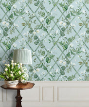 Load image into Gallery viewer, Grande Climbing Sweet Pea Wallpaper • Light Provence • Insitu