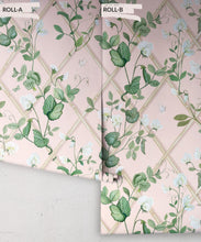 Load image into Gallery viewer, Grande Climbing Sweet Pea Wallpaper • Pink • Rolls