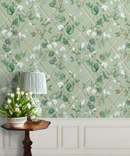 Load image into Gallery viewer, Grande Climbing Sweet Pea Wallpaper • Sage &amp; Cane • Insitu