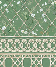 Load image into Gallery viewer, Climbing Sweet Pea Frieze Mural • Dark Green &amp; Cane • Swatch