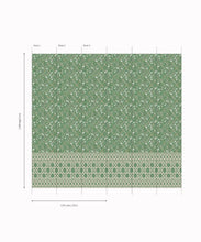 Load image into Gallery viewer, Climbing Sweet Pea Frieze Mural • Dark Green &amp; Cane • Panels