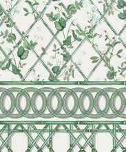 Load image into Gallery viewer, Climbing Sweet Pea Frieze Mural • Irish Linen • Swatch