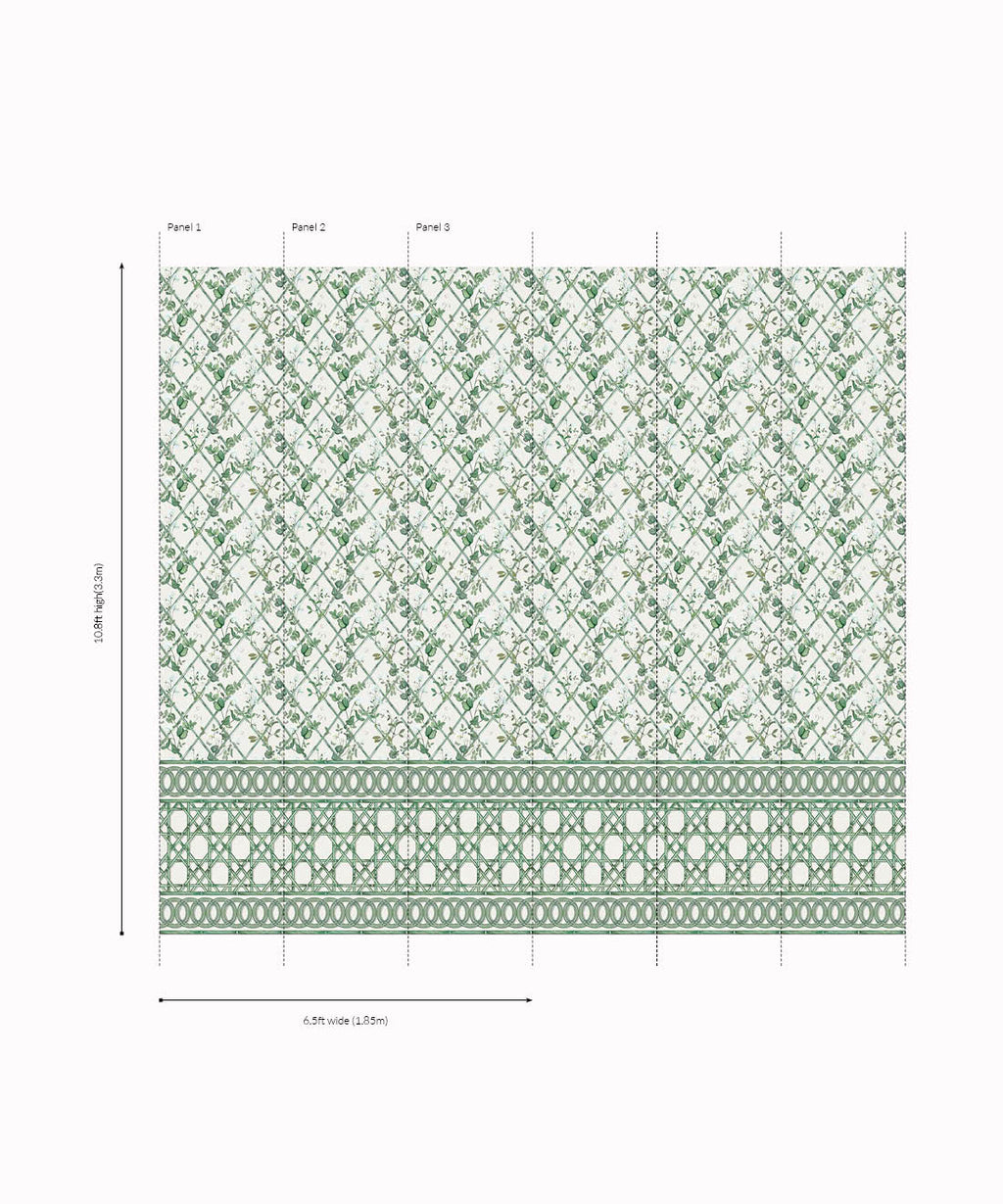 Climbing Sweet Pea Frieze Mural • Irish Linen • Panels