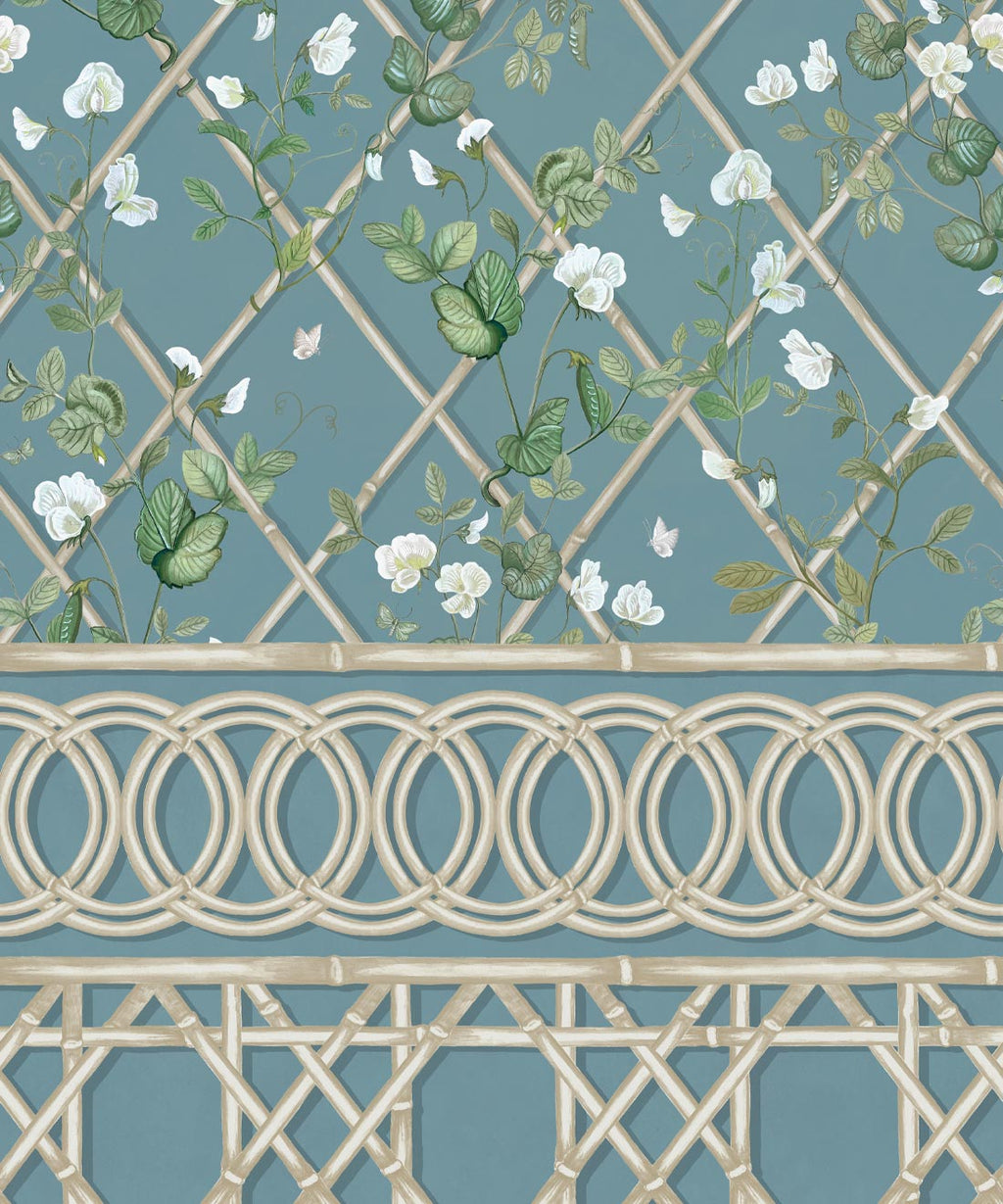 Climbing Sweet Pea Frieze Mural • Provence & Cane • Swatch