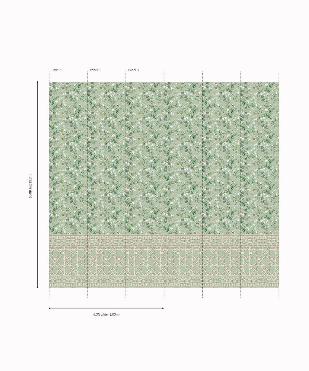 Climbing Sweet Pea Frieze Mural • Sage & Cane • Panels