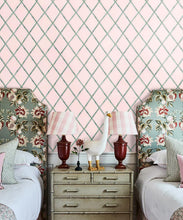 Load image into Gallery viewer, Colony Wallpaper • Pink &amp; Green • Insitu