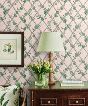 Load image into Gallery viewer, Petite Ivy Wallpaper • Pink &amp; Green • Insitu